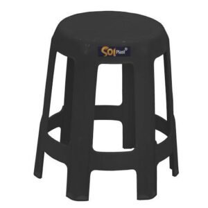 Banqueta Plastica Redonda Guaxuma 6 Pes Branco SolPlast